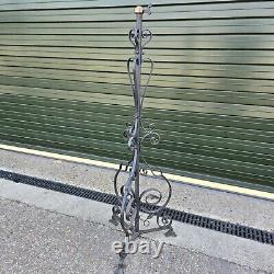 Antique Scrolled Ornate Wrought Iron Oil Lamp Standard Lamp Base 139cm tall