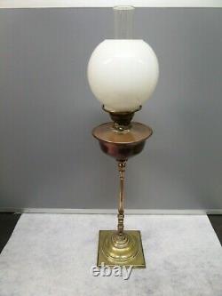 Antique Sherwoods Birmingham 30 Doric Column Duplex Brass & Copper Oil Lamp