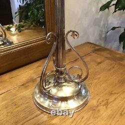 Antique Silver Plated Oil Lamp Hukin Heath Drop In Hobnail Font Martins Burner