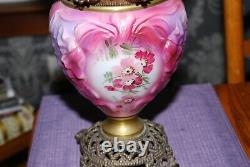 Antique Success Gone with The Wind Parlor Oil Lamp-Purple & Mauve-Pittsburgh