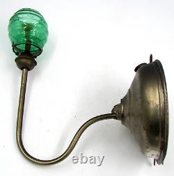 Antique THE LITTLE BEAUTY Night Lamp Kerosene Oil Stand Hang Green Globe Smith 1