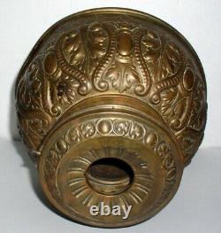 Antique THE ROCHESTER Embossed Brass Oil Lamp Circa 1887