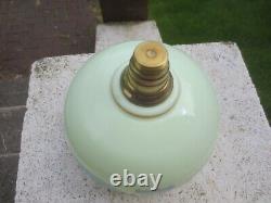 Antique Uranium Opalescent Vaseline Glass Oil Lamp Font Reservoir