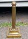 Antique V. Heavy Stepped Corinthian Column Brass Oil Lamp Base, 342mm Tall