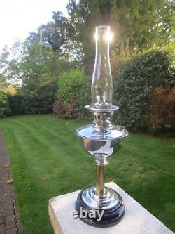 Antique Veritas Chrome Plated Best English Make Duplex Oil Lamp & Chimney