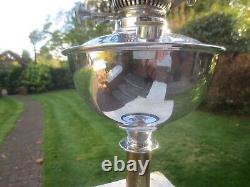 Antique Veritas Chrome Plated Best English Make Duplex Oil Lamp & Chimney