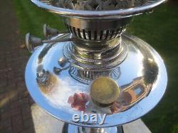 Antique Veritas Chrome Plated Best English Make Duplex Oil Lamp & Chimney