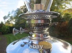 Antique Veritas Chrome Plated Best English Make Duplex Oil Lamp & Chimney