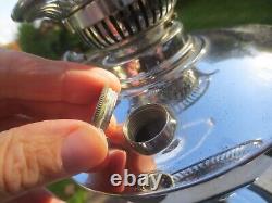 Antique Veritas Chrome Plated Best English Make Duplex Oil Lamp & Chimney