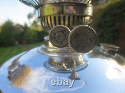 Antique Veritas Chrome Plated Best English Make Duplex Oil Lamp & Chimney