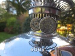 Antique Veritas Chrome Plated Best English Make Duplex Oil Lamp & Chimney