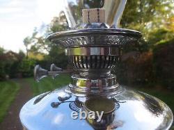 Antique Veritas Chrome Plated Best English Make Duplex Oil Lamp & Chimney