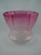 Antique Veritas Graduated Cranberry Glass Etched Tulip Oil Lamp Shade 4 Fitter