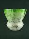 Antique Veritas Graduated Green Glass Etched Tulip Oil Lamp Shade 4 Fitter