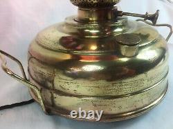 Antique Veritas Oil Lamp / Church Pulpit Heather, Cranberry Shade, Electric