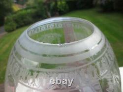 Antique Victorian Acid Etched Beehive Duplex Oil Lamp Shade