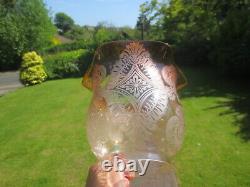 Antique Victorian Acid Etched Duplex Tulip Oil Lamp Shade