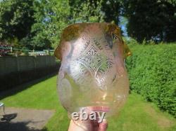 Antique Victorian Acid Etched Duplex Tulip Oil Lamp Shade