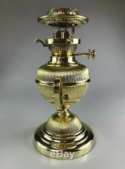 Antique Victorian Art Nouveau Hinks Brass Oil Lamp and No. 2 Burner