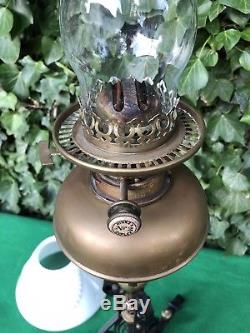 Antique Victorian Arts & Crafts Copper and Brass Hinks Oil Lamp