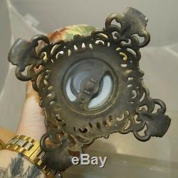 Antique Victorian BEAUTY 1890s Made USA GWTW Kerosene Oil Lamp With ORIG Shade