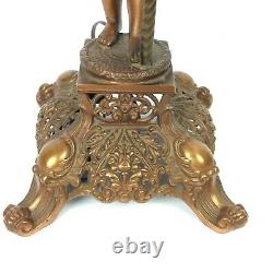 Antique Victorian Banquet Lamp GWTW Oil Elec Cherub ALL ORIGINAL Lamp NEW WIRING