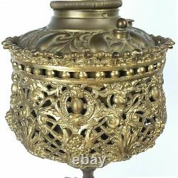 Antique Victorian Banquet Lamp GWTW Oil Elec Cherub ALL ORIGINAL Lamp NEW WIRING