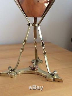 Antique Victorian Brass And Copper Oil Lamp