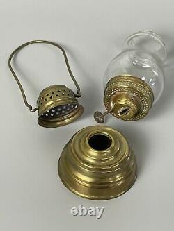 Antique Victorian Brass Christmas MINIATURE SKATER Childs OIL LANTERN Lamp