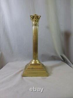 Antique Victorian Brass Corinthian Column Oil Lamp Base