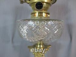 Antique Victorian Brass & Cut-Glass MESSENGERS Oil Lamp made for HARRODS STORES