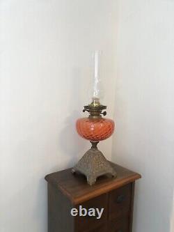 Antique Victorian Brass Kerosine Lamp fully working