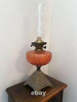 Antique Victorian Brass Kerosine Lamp fully working