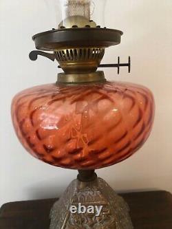 Antique Victorian Brass Kerosine Lamp fully working