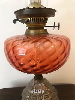 Antique Victorian Brass Kerosine Lamp fully working