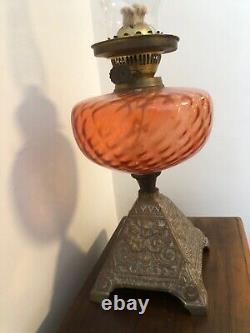 Antique Victorian Brass Kerosine Lamp fully working