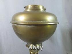 Antique Victorian Brass Messengers Oil Lamp And Fount