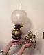 Antique Victorian Brass Wall Oil Lamp Sconce