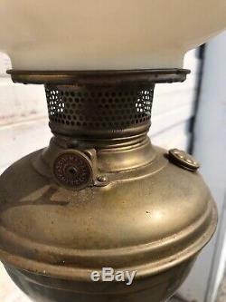 Antique Victorian Brass WithIron Ornate Oil Kerosene PIANO Floor Lamp-Electrified