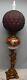 Antique Victorian Cherub Brass Banquet Hand Painted GWTW Oil Lamp Electrified