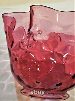 Antique Victorian Coin Spot Cranberry Glass Oil/Gas Lamp Shade Inch Fitter