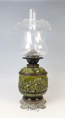 Antique Victorian Complete Hinks & Sons Patent Duplex Ceramic Oil Lamp