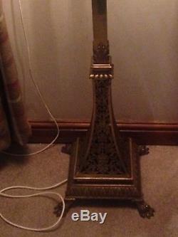 Antique Victorian Converted Brass Standard Oil Lamp