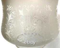 Antique Victorian Cranberry Acid Etched Glass Gas Oil Lamp Shade PAIR AVAILABLE