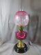 Antique Victorian Cranberry Glass & Brass OIL Lamp Original Cranberry Shade