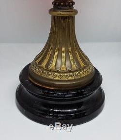 Antique Victorian Cranberry Glass Oil Lamp