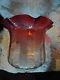 Antique Victorian Cranberry Oil Lamp Shade