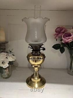 Antique Victorian Duplex Brass Oil Lamp