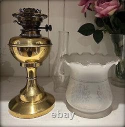 Antique Victorian Duplex Brass Oil Lamp