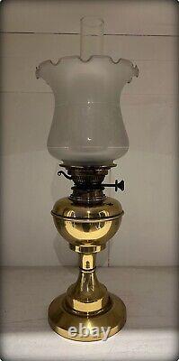 Antique Victorian Duplex Brass Oil Lamp